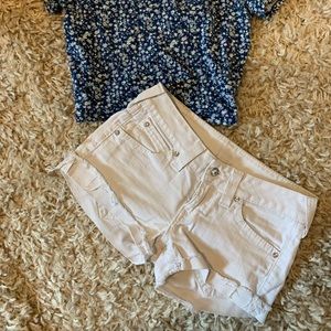True religion white denim shorts